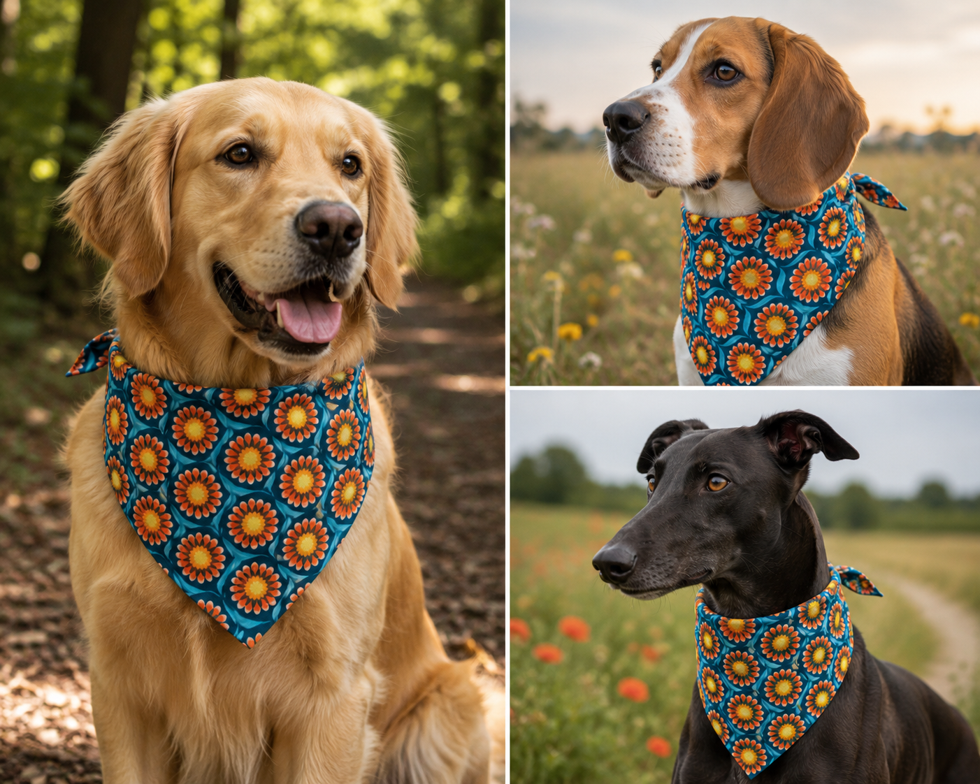🌟 Bandana “Peace and flower"- Motif Unique